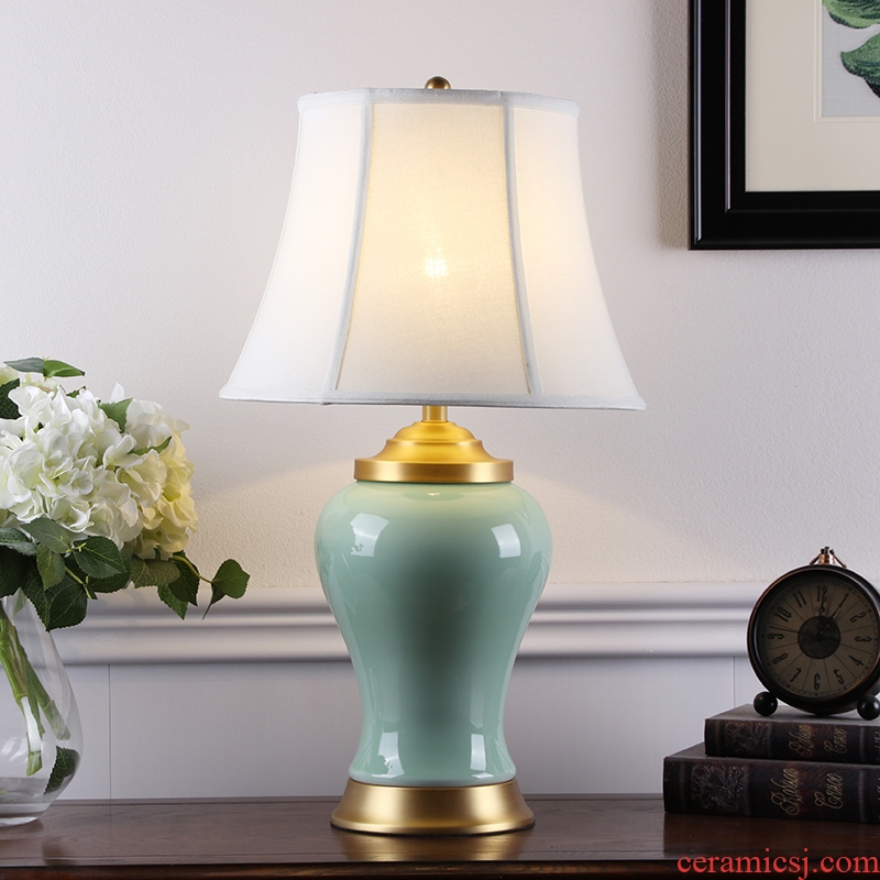 New Chinese style restoring ancient ways American ceramic desk lamp sitting room hotel villa clubhouse porch decoration lamps and lanterns of bedroom the head of a bed