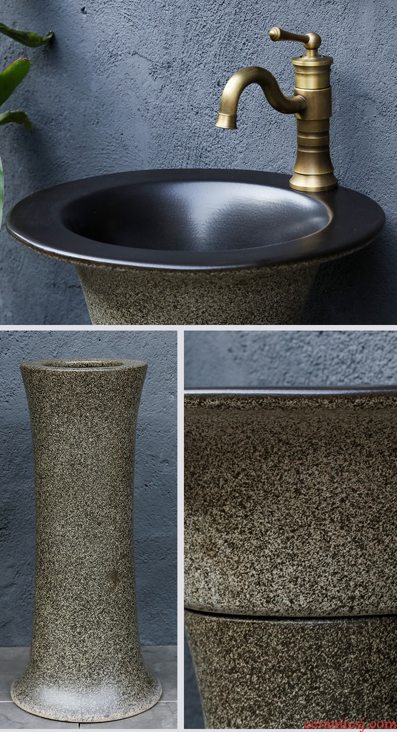 Pillar lavabo basin sinks ceramic household bathroom is suing vertical column basin balcony landing