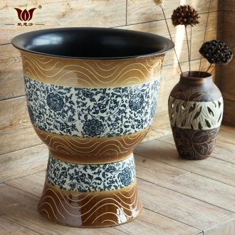 Jingdezhen blue and white mop pool toilet hand - made the mop pool balcony art ceramic mop pool floor mop basin
