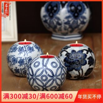 Candlestick ceramic Chinese Europe type restoring ancient ways programs hotel western - style romantic candlelight dinner table household decorative furnishing articles