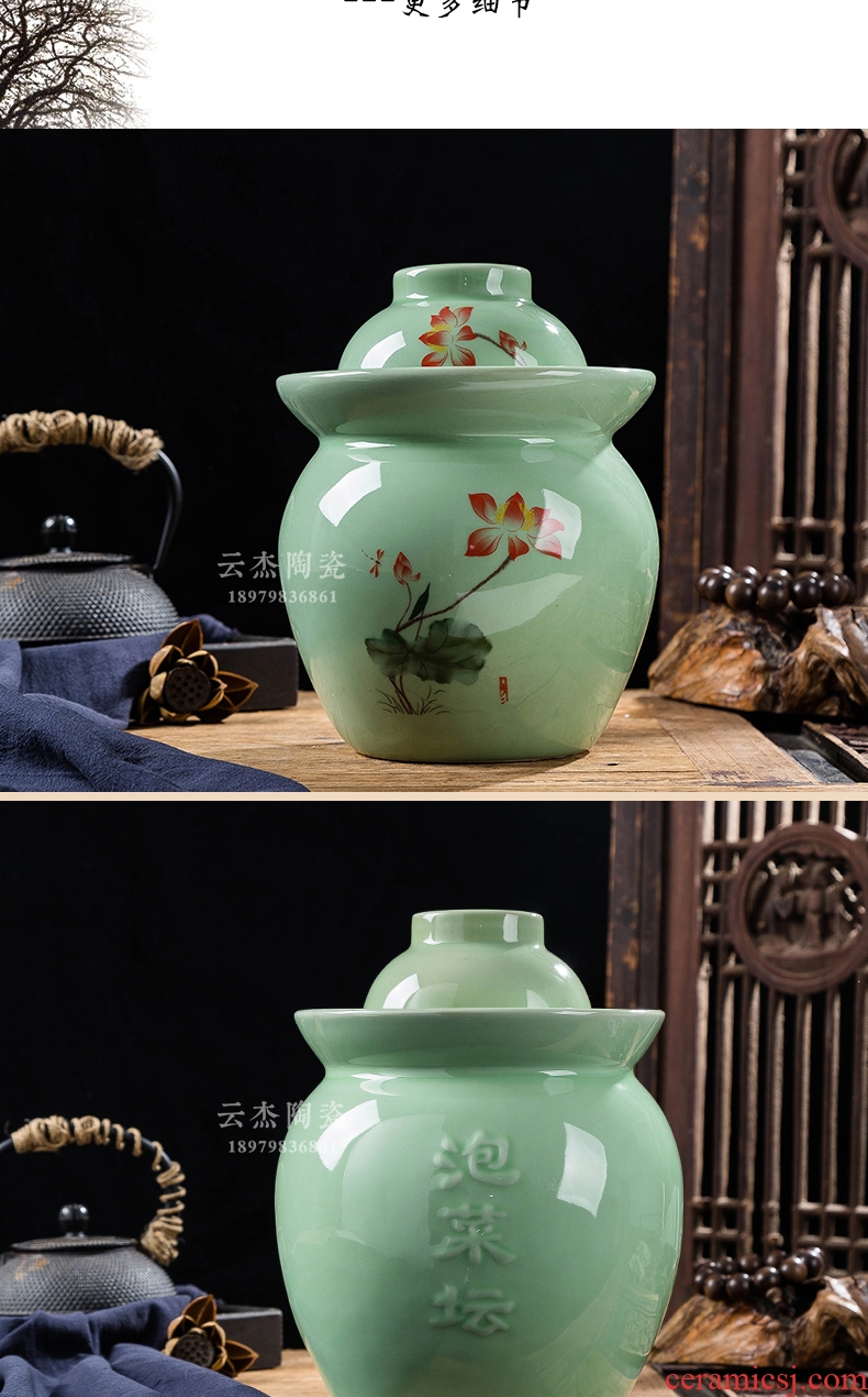 The Pickle jar ceramic household pickling storage sealed small jar of pickles pickled jingdezhen seal pot in sichuan province