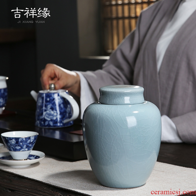 Auspicious edge elder brother up caddy fixings ceramic storage tanks with moisture - proof seal pot kung fu tea set to open your up POTS