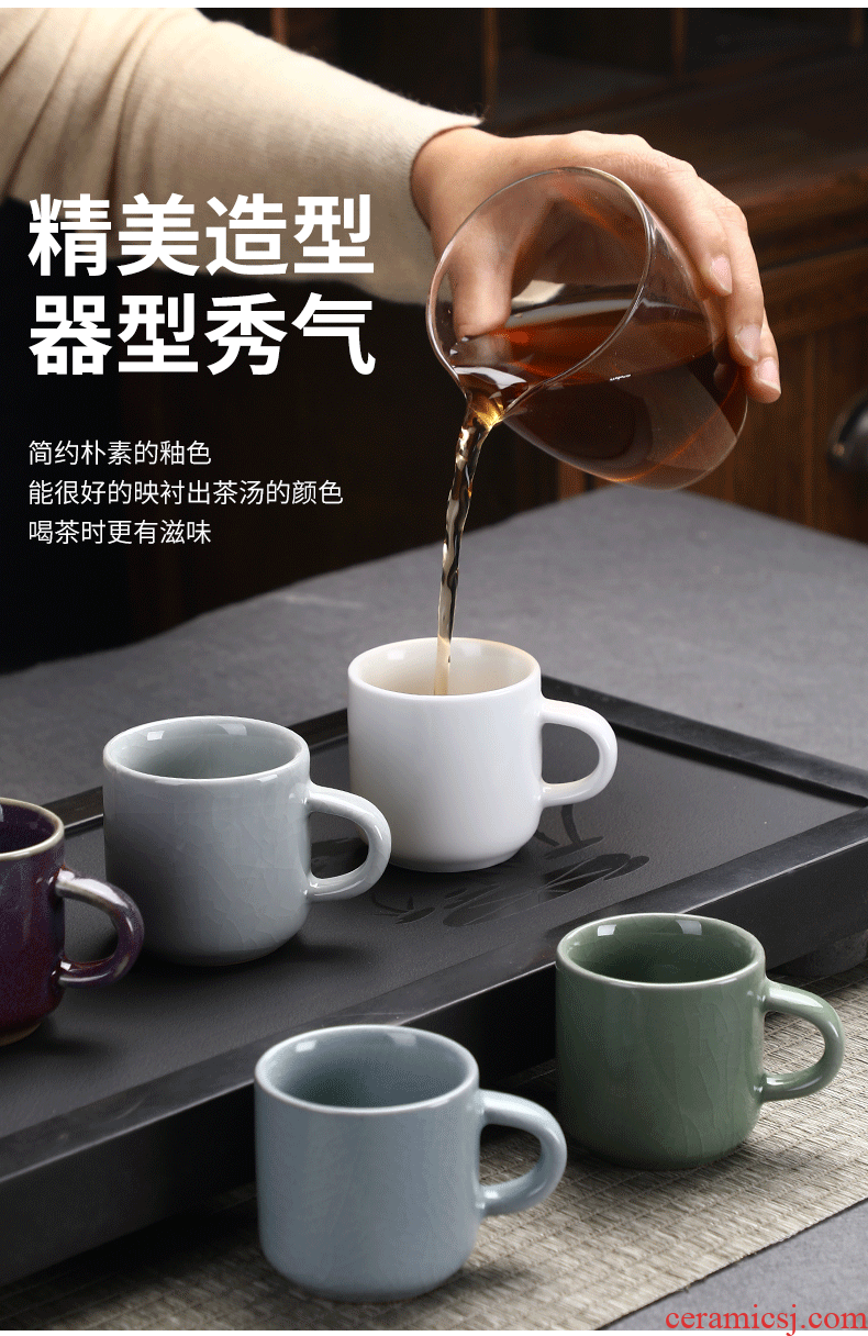 Five ancient jun suits for domestic large - sized ceramic cups imitation song dynasty style typeface your up Five lines of tea master small tea cups