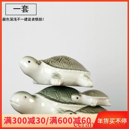 Small place turtle floating, lovely mini desktop collectors jingdezhen porcelain home decoration supplies landscape fortune