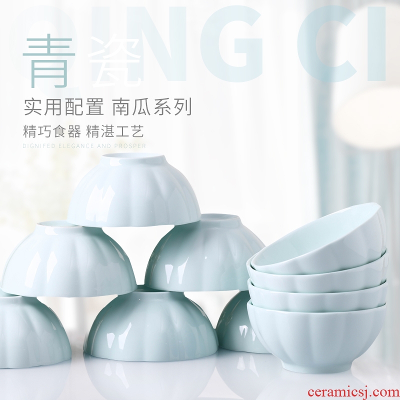 Only 10 to big bowl of jingdezhen ceramic edge bowl of rice bowl to ultimately responds soup bowl bowl daily Chinese style household jobs