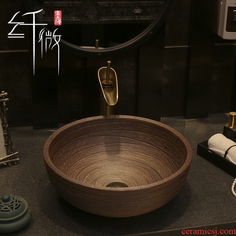Basin of Chinese style restoring ancient ways home round the sink on the ceramic art fashion toilet wash dish washing Basin