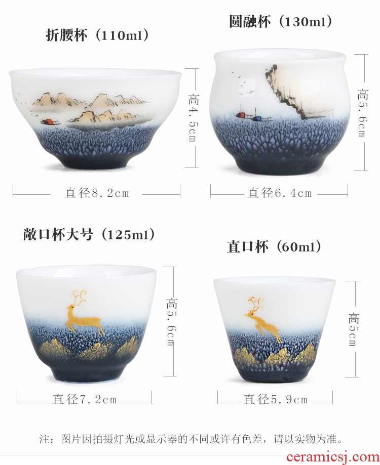 The Product is porcelain collect jade kilns changes hand - made ceramic tea cup single cup white porcelain masters cup individual sample tea cup kung fu tea set