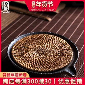 Tao fan one pot of gold bearing coarse pottery contracted tea tray ceramic water tray tea archaize storage disc dry terms