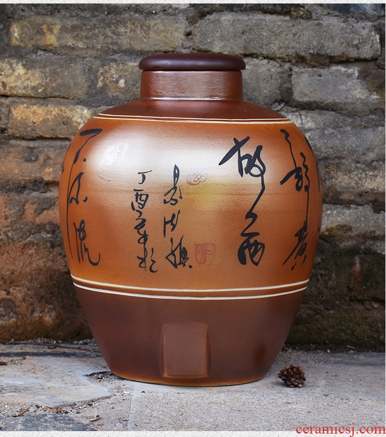 Jingdezhen ceramic jars seal save it 20 jins of archaize mercifully bottles 10 jins with leading domestic wine pot