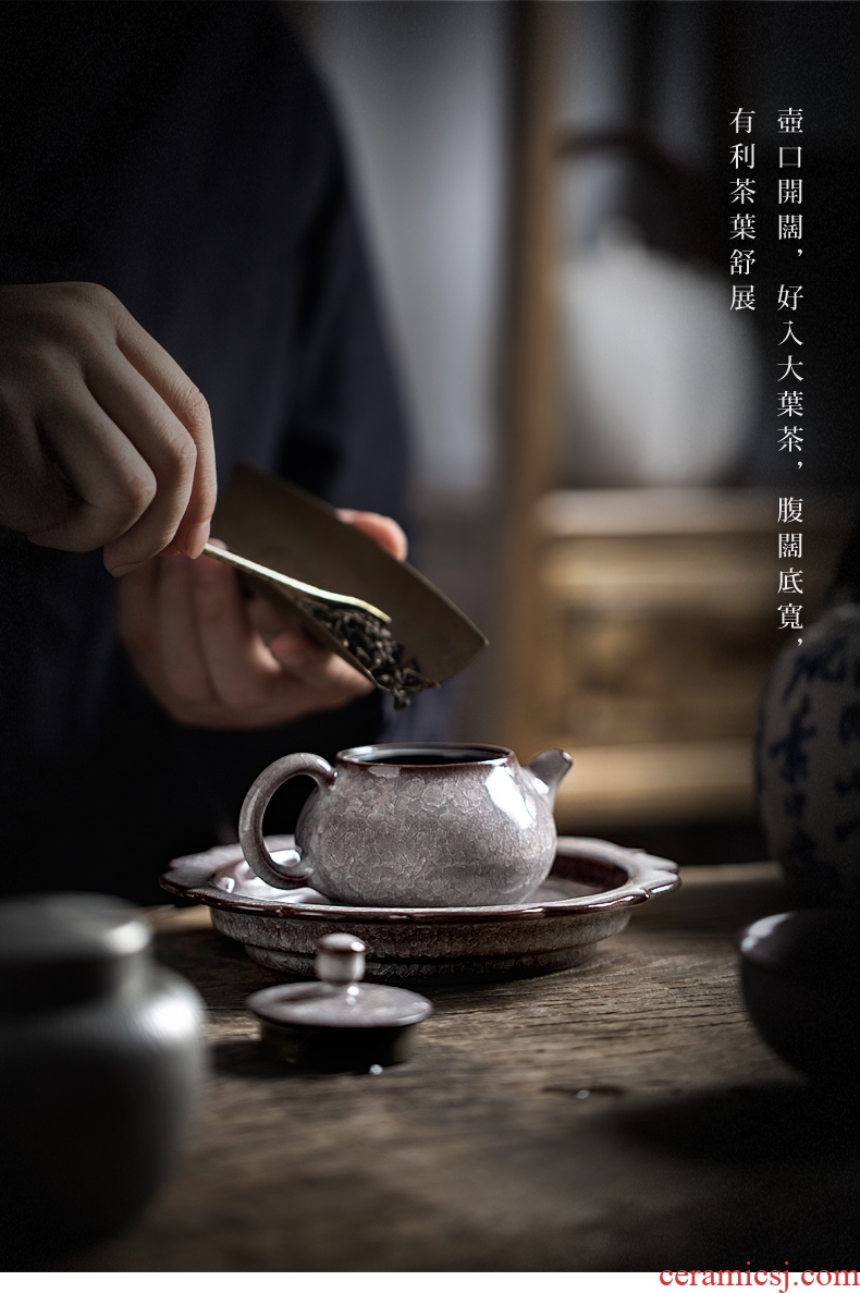 Longquan celadon ice crack single pot of ceramic teapot manual small brother up tire iron tea, the home of kung fu tea set