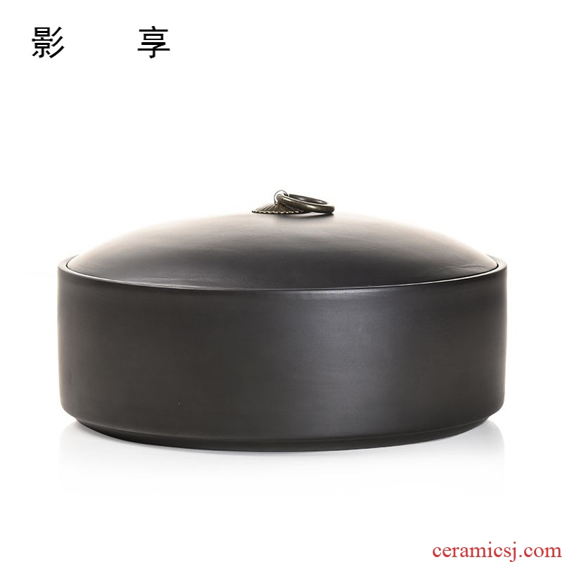 Shadow enjoy ceramic tea pot large violet arenaceous pu 'er tea storehouse of bread violet arenaceous caddy fixings two seal storage POTS of household