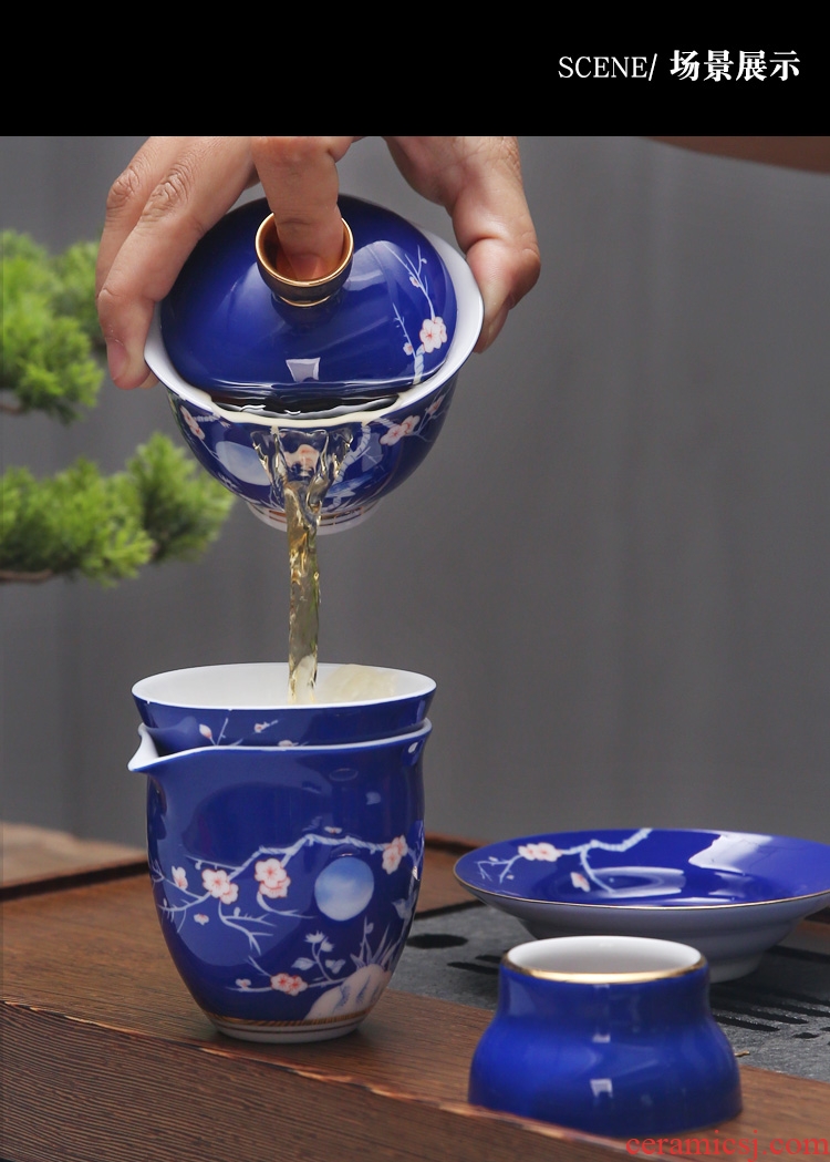 Fair quality porcelain sink ceramic cup points tea is tea sea blue and white porcelain tea set tea service beaming