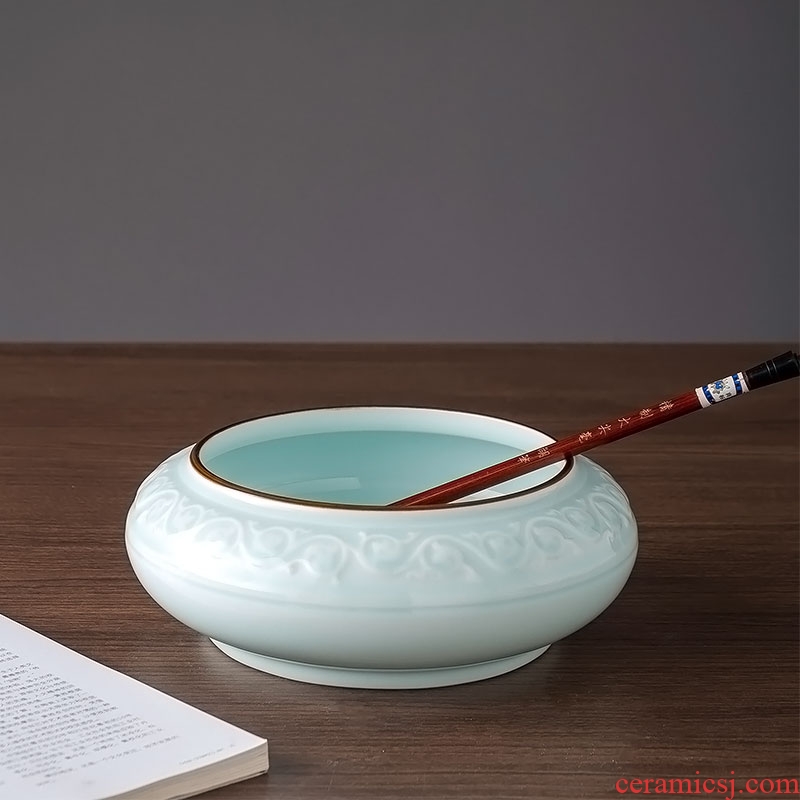 Large tea wash your writing brush washer from household glass ceramic tea set with parts washing cups in the bowl of jingdezhen ceramics, writing brush washer