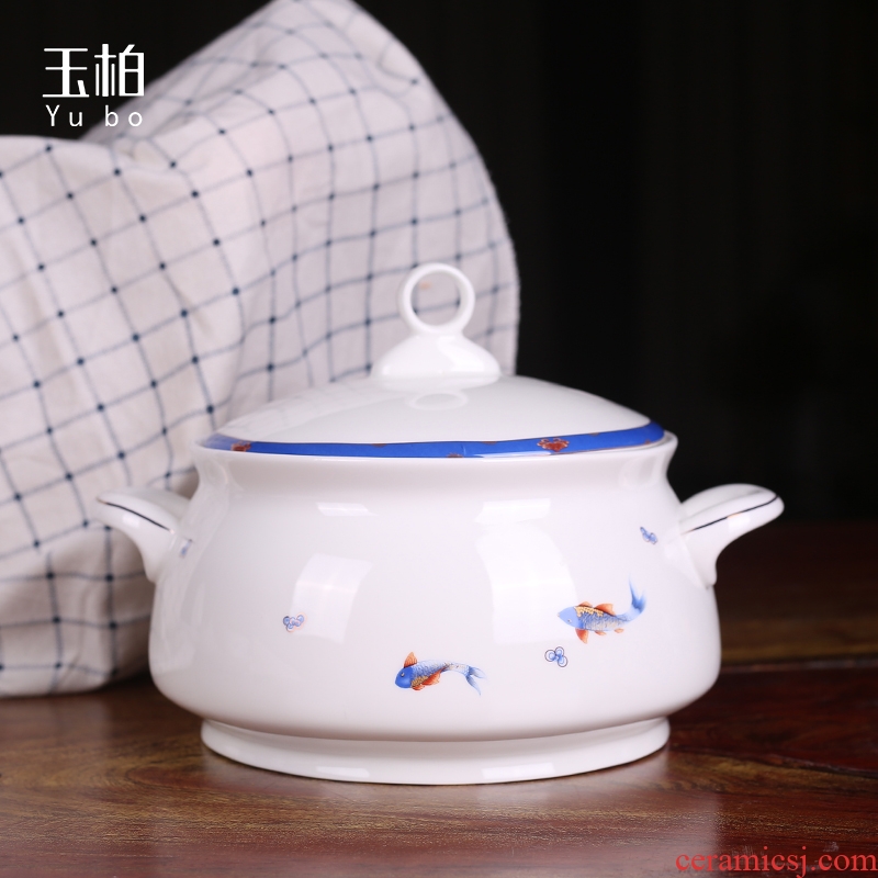 Jade BaiQing flower ceramic tableware 28 skull Chinese jingdezhen porcelain dinner set home dishes "YuShuiQingShen"