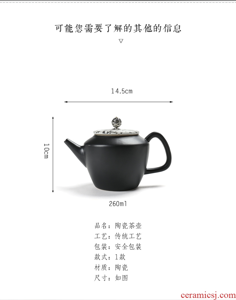 Restoring ancient ways is good source, black pottery teapot kung fu tea set suit household ceramic tea accessories tea ware coarse pottery teapot