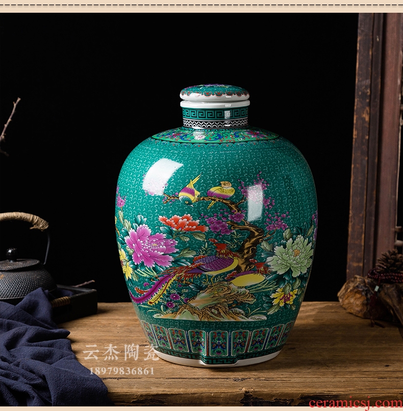 Jingdezhen domestic wine set an empty bottle mercifully wine jars 10 jins 20 jins 30 pounds put ceramic terms it jugs