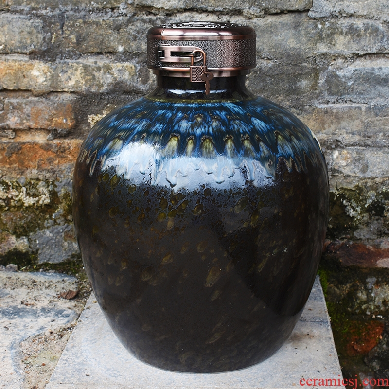 Jingdezhen ceramic wine wine jar cylinder 10 jins 30 jins of archaize 20 jins bottle home hip flask 50 kg pot