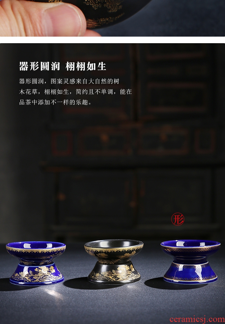 China hui ji blue glaze tea strainer tea filter kung fu tea set ceramic tea tea taking group spare parts)