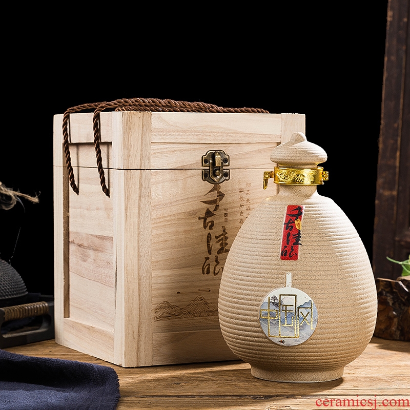 Ceramic bottle decoration ideas 1 catty put empty bottles household seal make Chinese liquor wine jar jar pot of furnishing articles