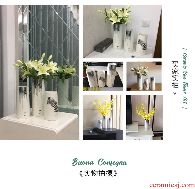 Small pure and fresh and vase is I and contracted ceramic vases, living room table flower arranging the dried lily home furnishing articles