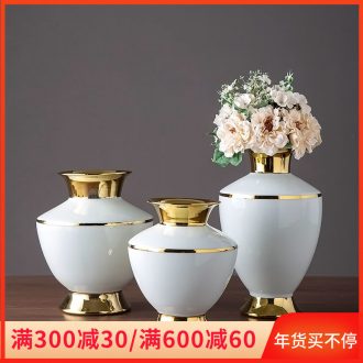 Light key-2 luxury jingdezhen ceramic vase villa furnishing articles between example Europe type TV ark, wine cabinet decoration home decoration