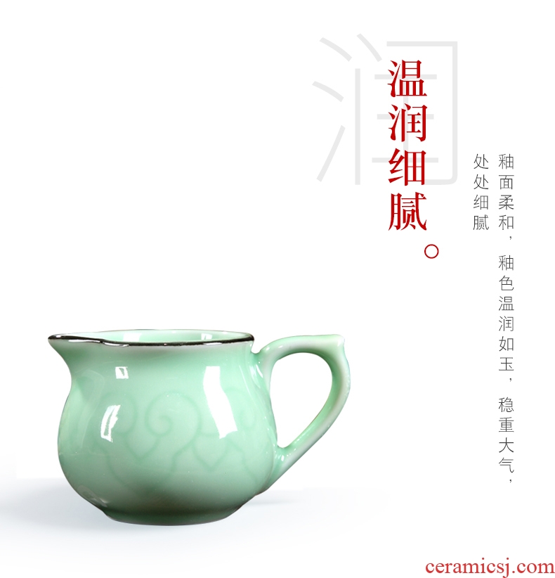 Longquan celadon kongfu tea tureen household ceramic cups tea bowl three cup small bowl is small restore ancient ways