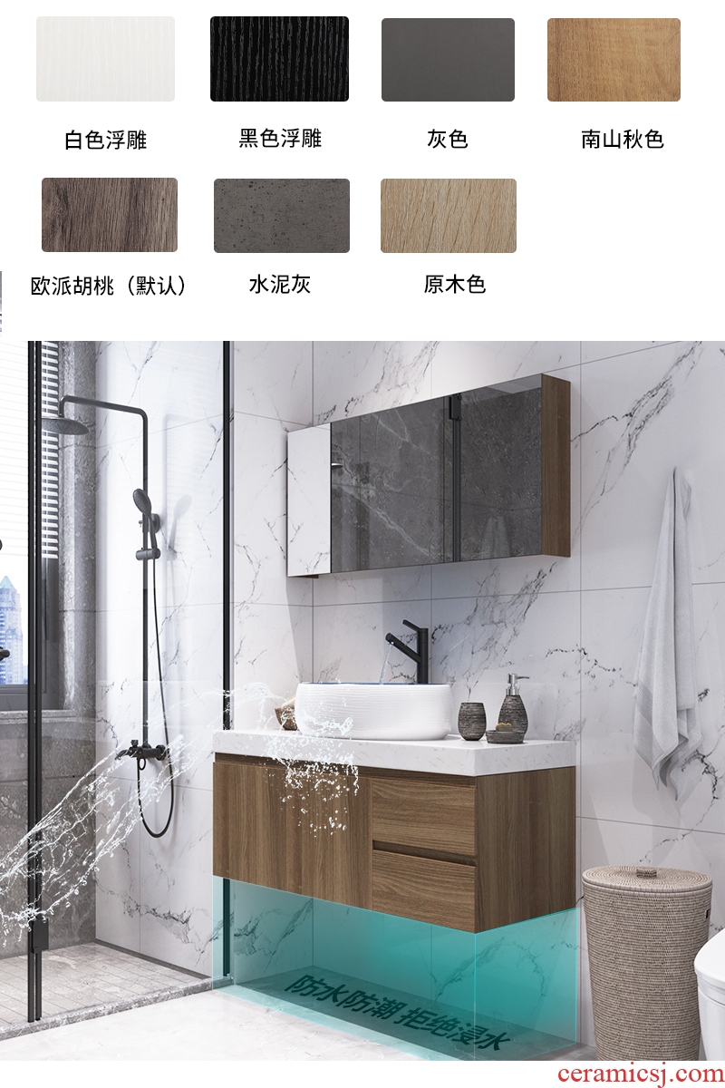 The Custom bathroom cabinet bathroom wash a face wash gargle units in marble counters Nordic ceramic sink cabinet