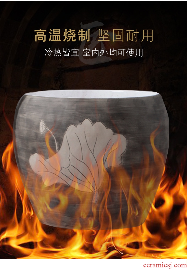 Ling yu carved lotus pool Chinese style restoring ancient ways of ceramic art mop mop pool household balcony toilet mop pool