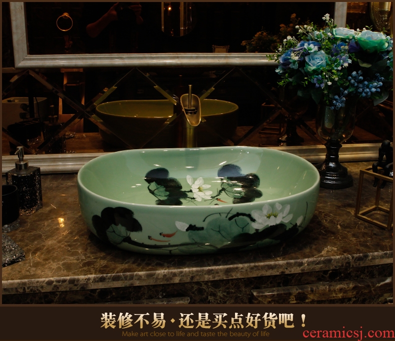 More European ceramic lavabo stage basin bathroom sinks oval of the basin that wash a face basin contracted