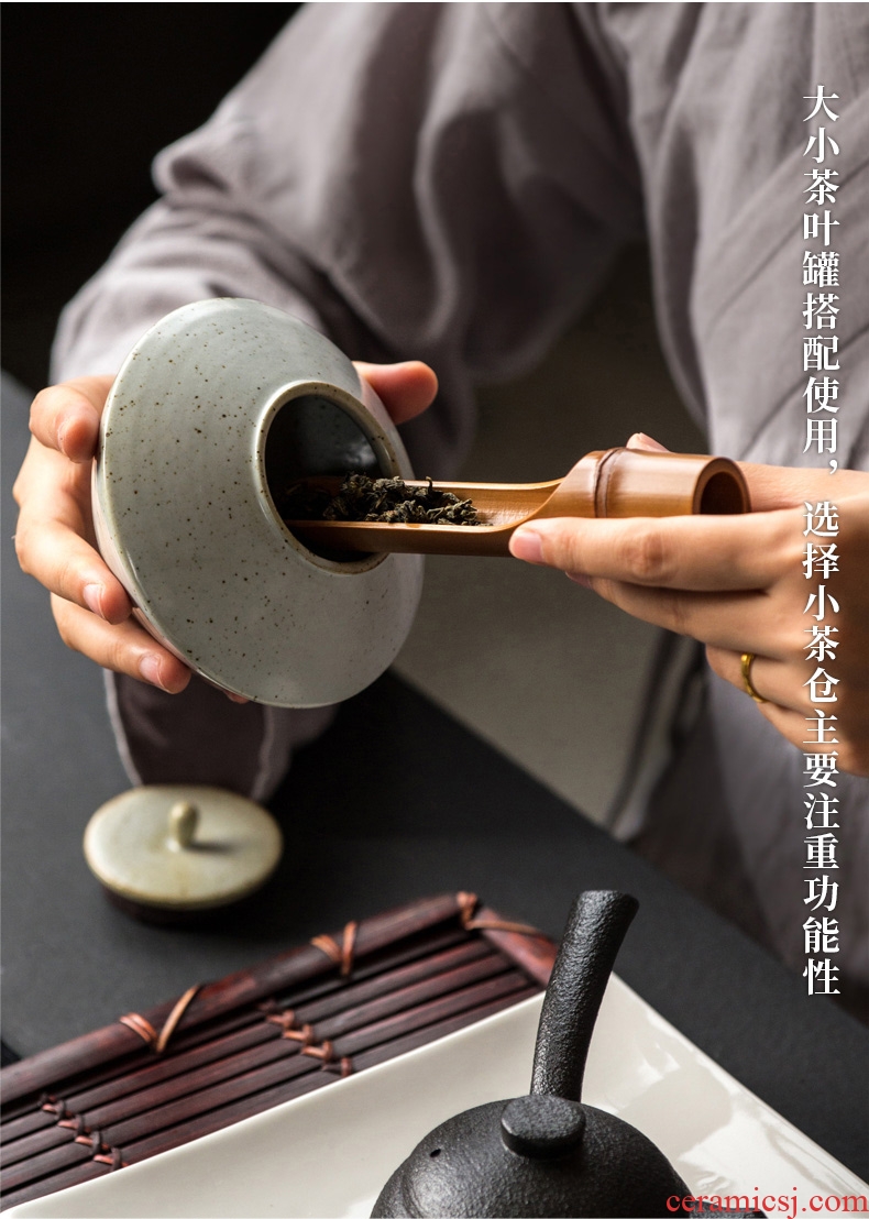 Restore ancient ways small caddy fixings ceramic seal tank coarse pottery son tea purple sand tea set metal POTS POTS of tea boxes