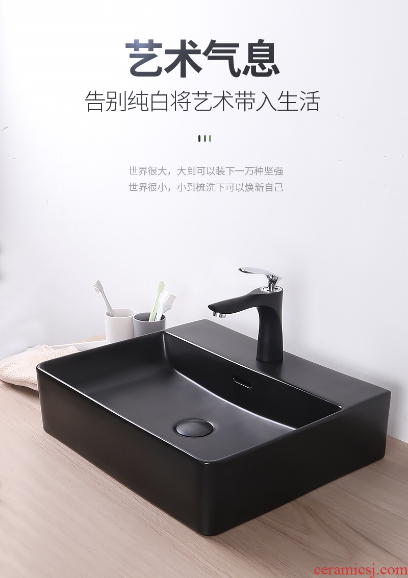 Nordic black stage basin sink ceramic toilet basin sinks minimalist art basin square pool