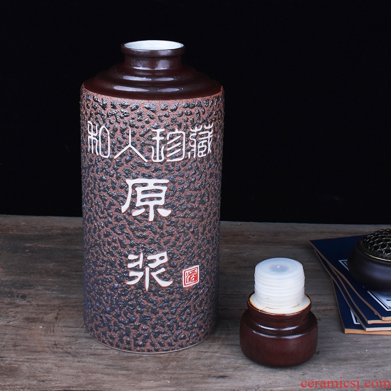 Jingdezhen ceramic bottle 5 jins of with the household mercifully hip archaize jar sealing installed the empty bottles