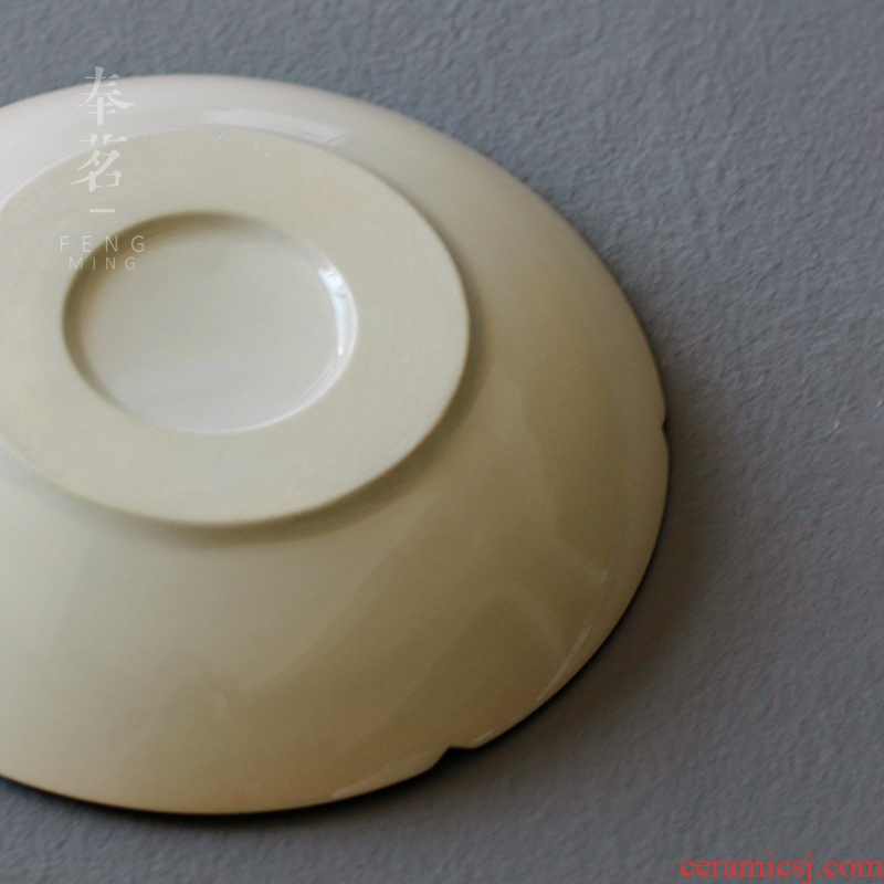 Serve tea hand bearing plant ash pot dry plate tea ceramic water tea adopt Japanese creative kung fu tea saucer