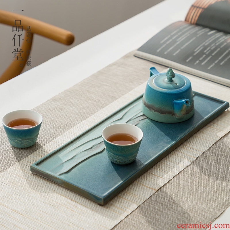 Yipin thousand small tea tray # ceramic household contracted mini dry tea kung fu tea tray was creative head form vesicles