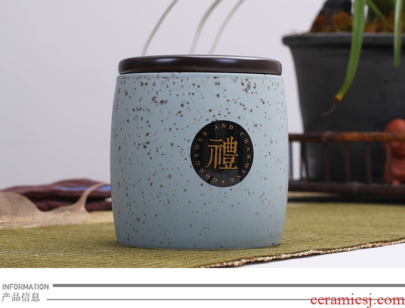 Shadow at jingdezhen ceramic caddy fixings general seal pot home small moistureproof receives two half jins of storage tanks