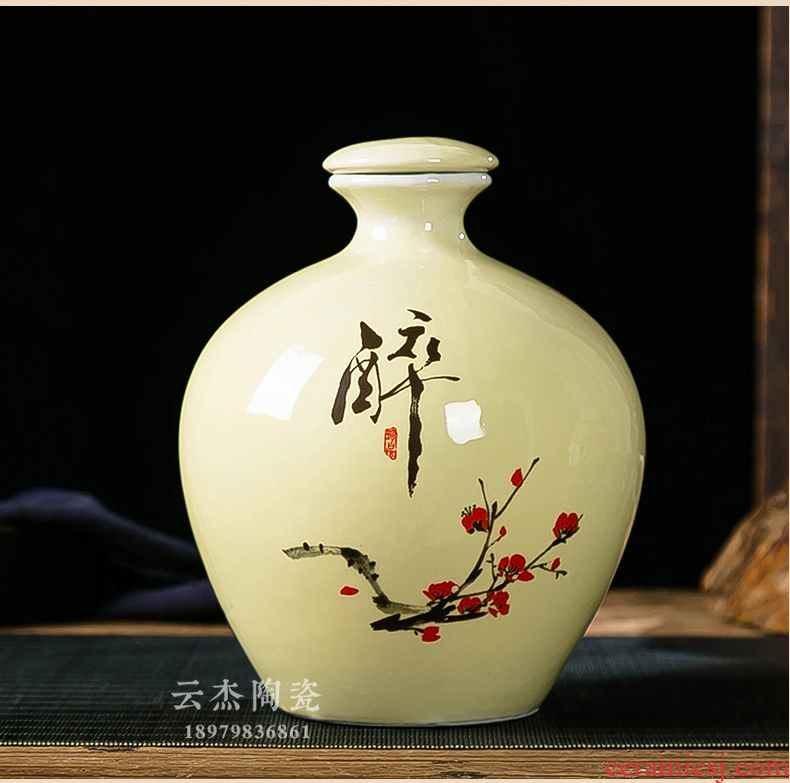 Empty wine bottle ceramic antique bottles 1/2/3/5/10 jin household liquor seal storage jar little hip