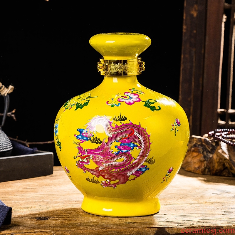 Jingdezhen ceramic jars 5 jins of an empty bottle of red wine bottles it jars five pounds soaking jar