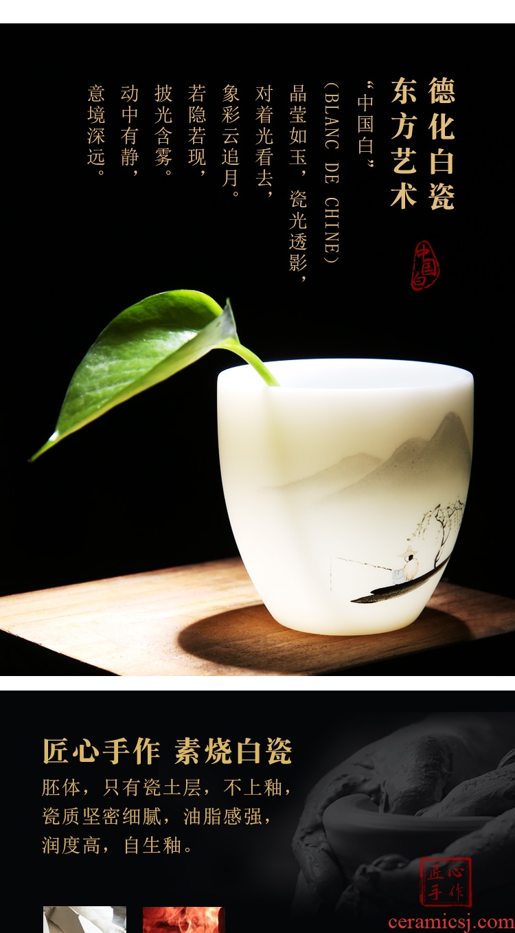 Master hand sample tea cup tea cup single CPU single male personal custom kung fu ceramic cups white porcelain tea set