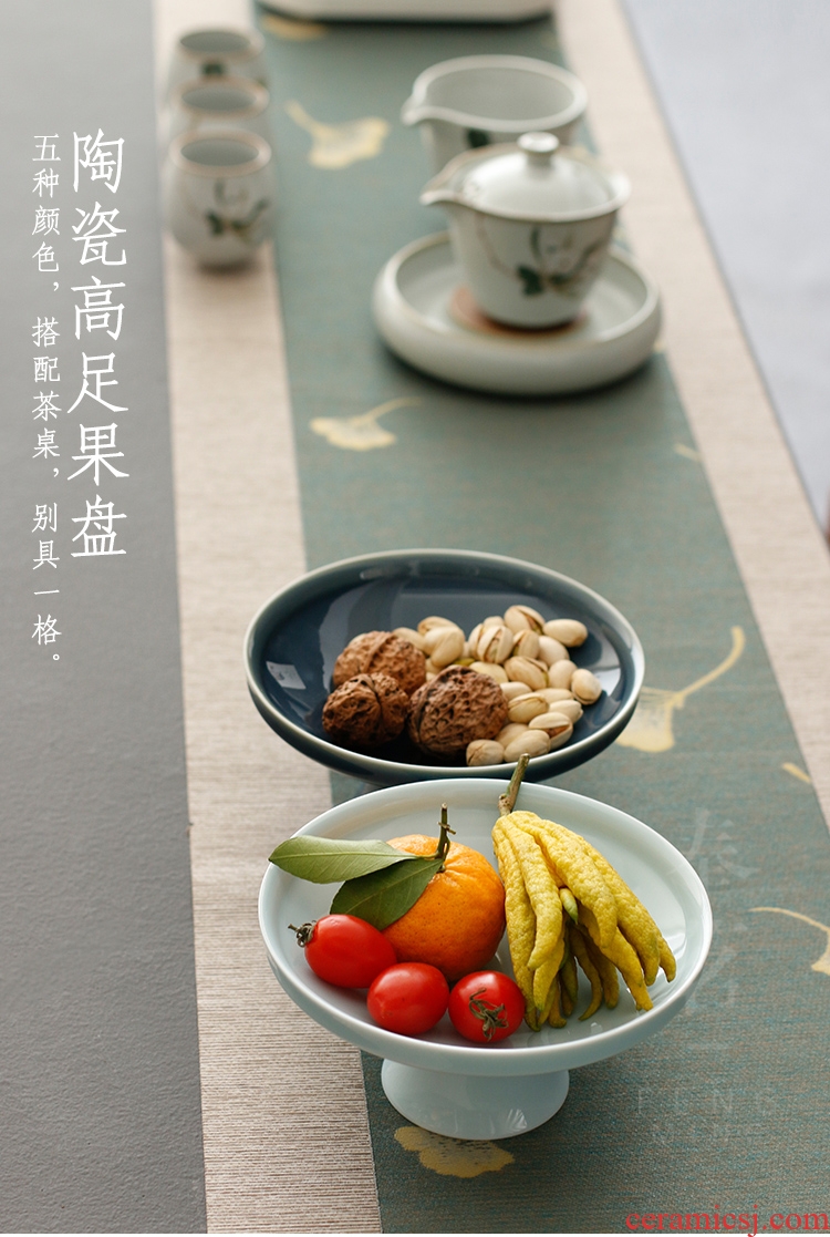 Serve tea ceramic high tea set fruit bowl of household of Chinese style tea snack fruit bowl 'lads' Mags' including nuts disc snack tray