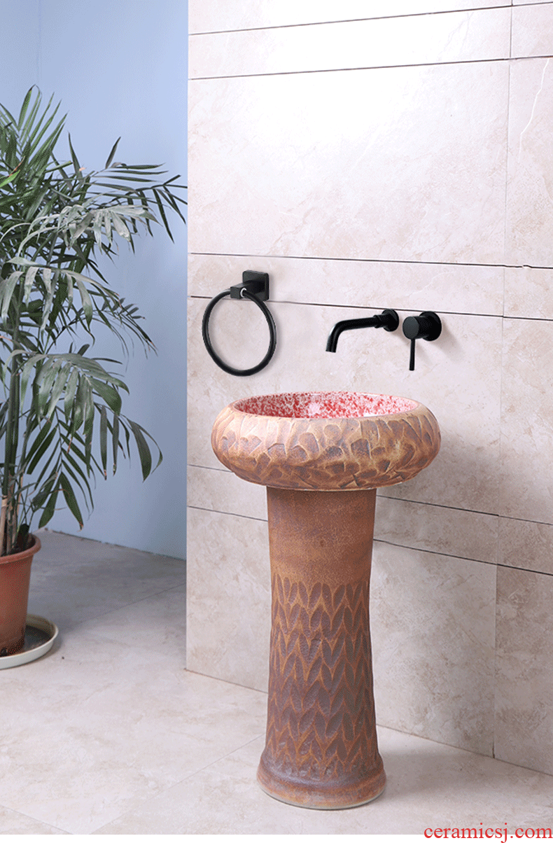 The Lavatory floor pillar basin ceramic indoor and is suing contracted decorate the sink