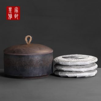 Purple sand pottery and porcelain tea pot large seal can save up tea cake as cans white tea tea cake tea packing box