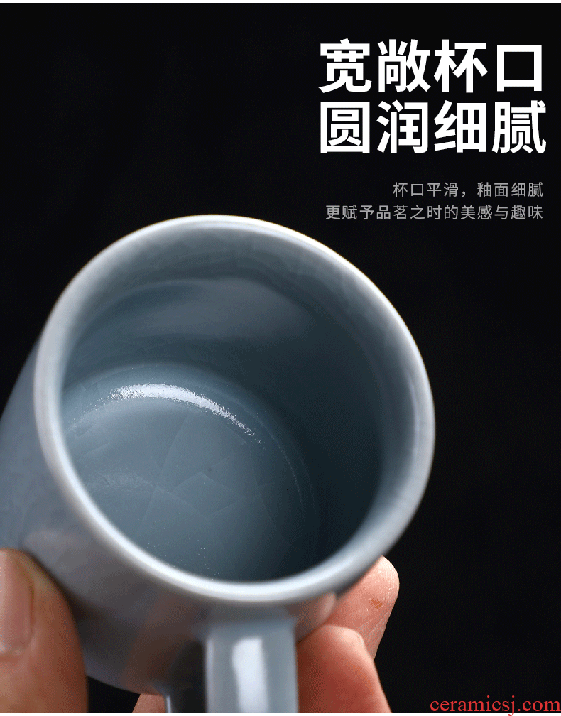 Five ancient jun suits for domestic large - sized ceramic cups imitation song dynasty style typeface your up Five lines of tea master small tea cups