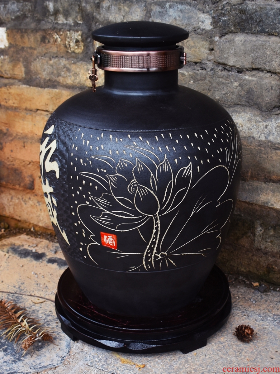 Jingdezhen ceramic jars it mercifully 10 jins 20 jins 50 kg liquor bottle archaize seal wine jar