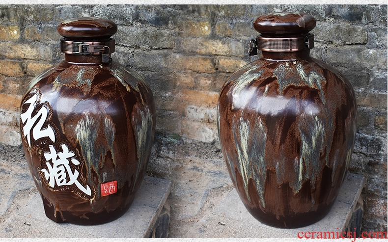 Jingdezhen ceramic jars 10 jins with leading domestic wine sealed it 50 kg archaize liquor jugs container