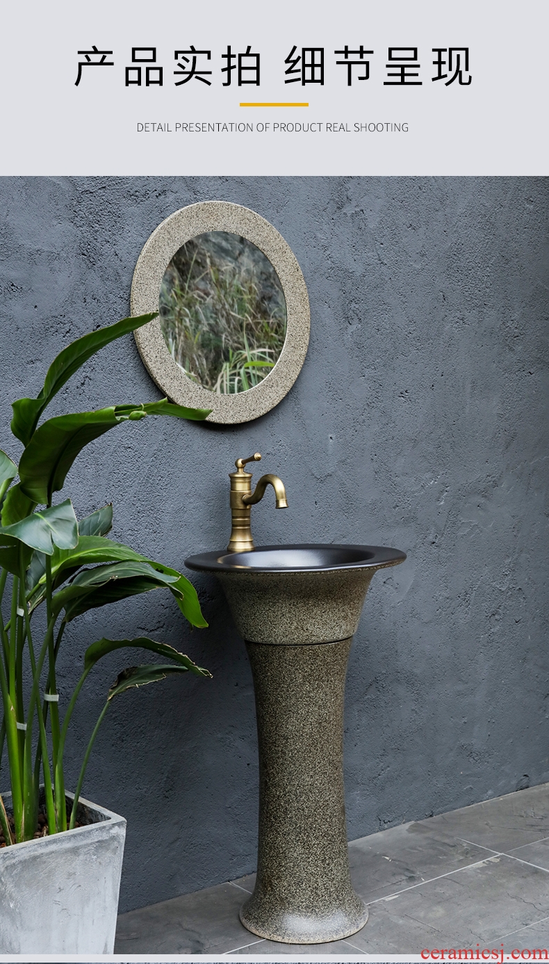 Pillar lavabo basin sinks ceramic household bathroom is suing vertical column basin balcony landing