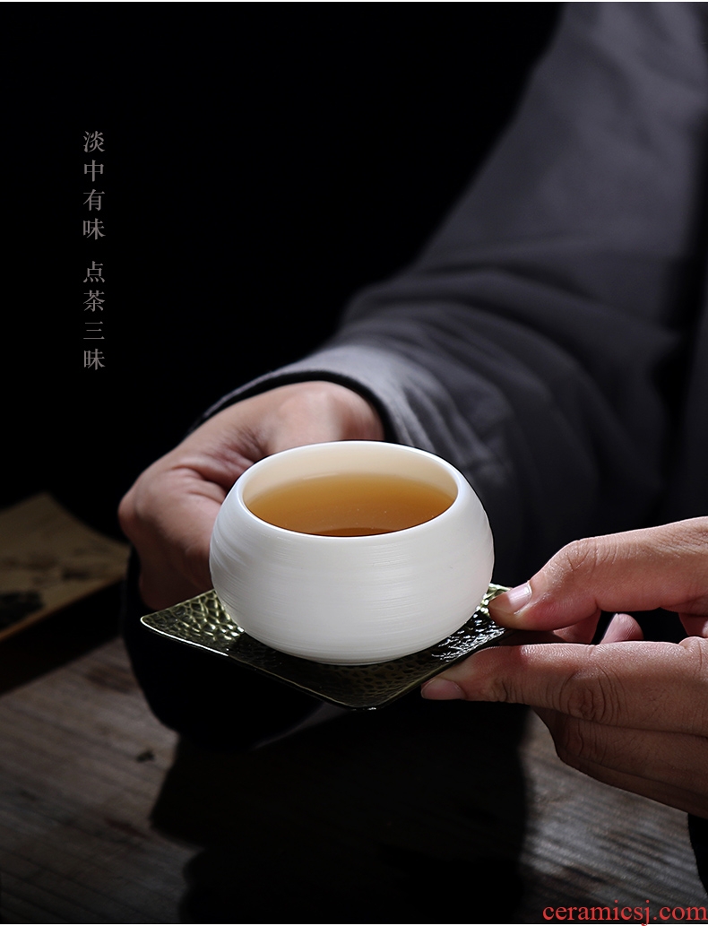 Quiet life suet jade ceramic cups sample tea cup gift boxes white porcelain cup tea cup household contracted master list