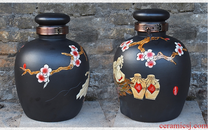 Jingdezhen ceramic jars sealed 50 jins home 20 jins archaize storing wine wine jar jar it 30 kg bottles