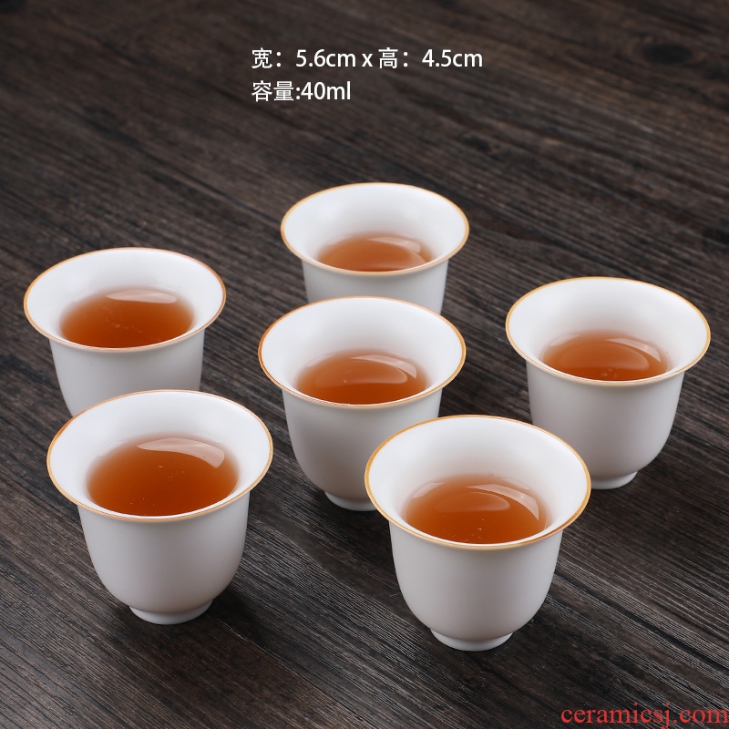 The Six sample tea cup ceramic tea cup kung fu tea set small tea cups a single CPU master cup home