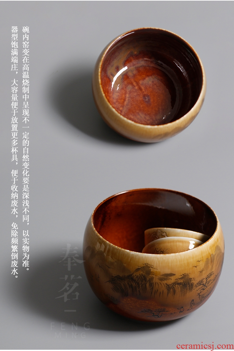 Serve tea pure manual hand - made restoring ancient ways in hot tea to wash tank ceramic building water up up with water washing