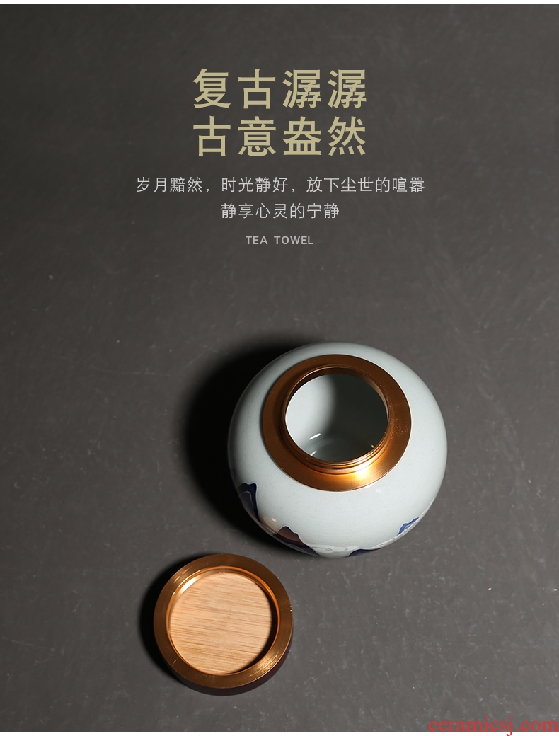 YanXiang fang ceramic landscape caddy fixings seal xiangyun restoring ancient ways round caddy fixings household